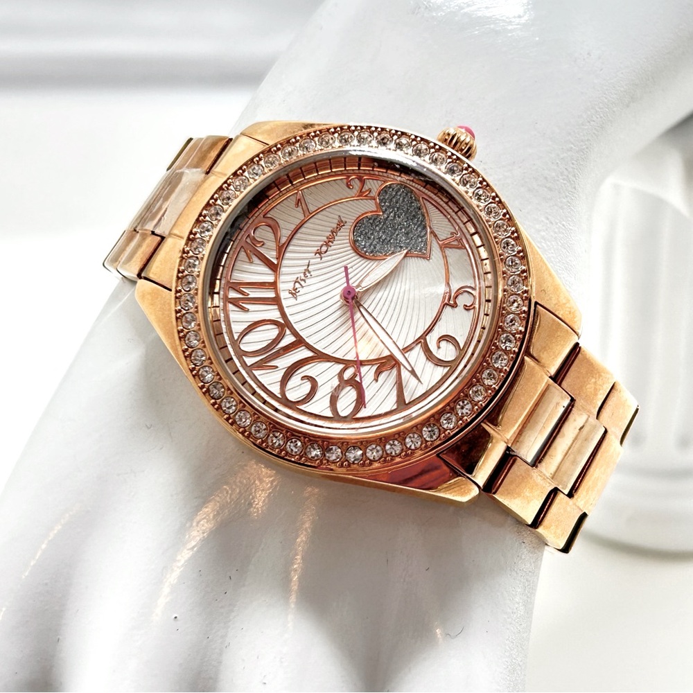 Betsey Johnson, Rose Gold Ladies Watch With Crystal Bezel, Working Order